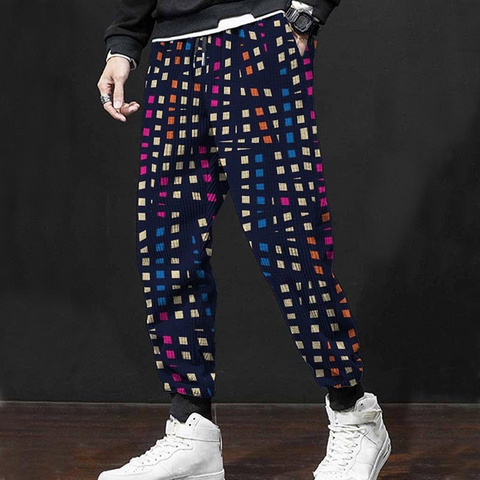 Pantalones casuales con estampado digital 3D para hombre 