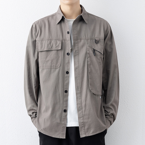 NUEVA camisa casual de manga larga de algodón puro para hombre 