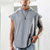 Men's Solid Color Sleeveless Hooded Vest