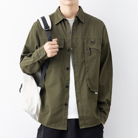 NUEVA camisa casual de manga larga de algodón puro para hombre 