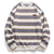 Casual Comfort Striped Color Contrast Sweater