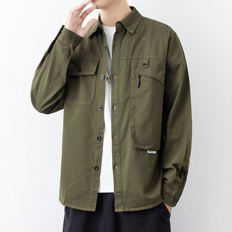 NUEVA camisa casual de manga larga de algodón puro para hombre 