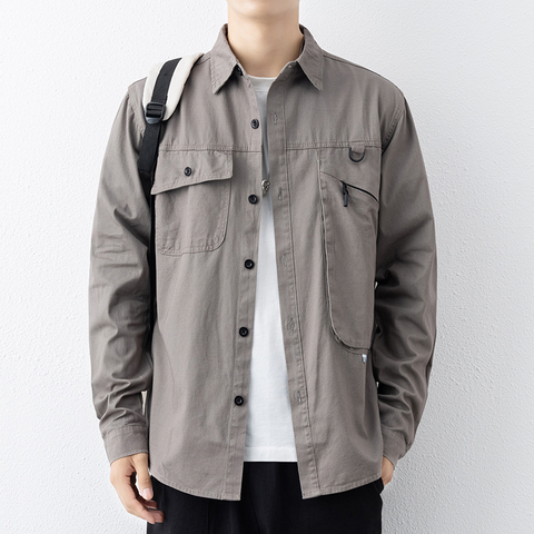 NUEVA camisa casual de manga larga de algodón puro para hombre 