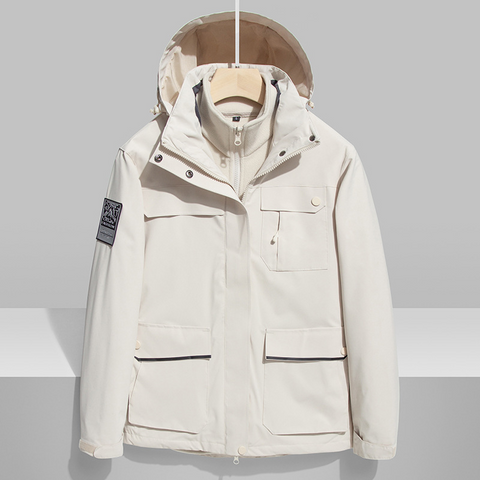 Forro polar de cachemira para hombre + chaqueta impermeable | Conjunto de dos piezas 