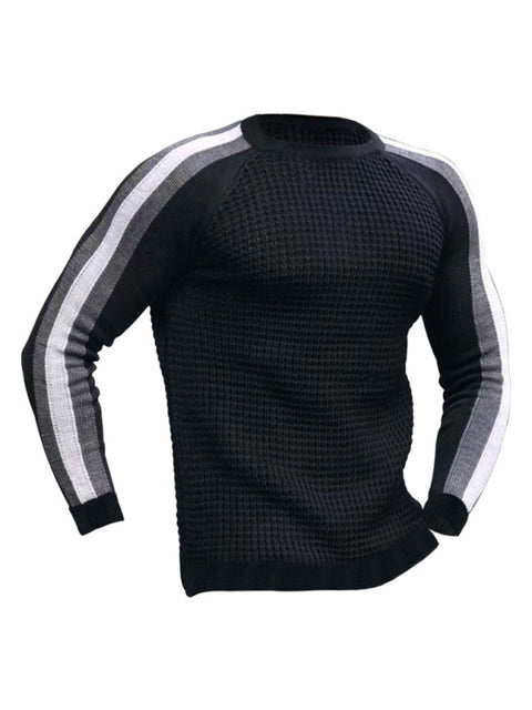 Men's Crew Neck Color Contrast Knit Sweater