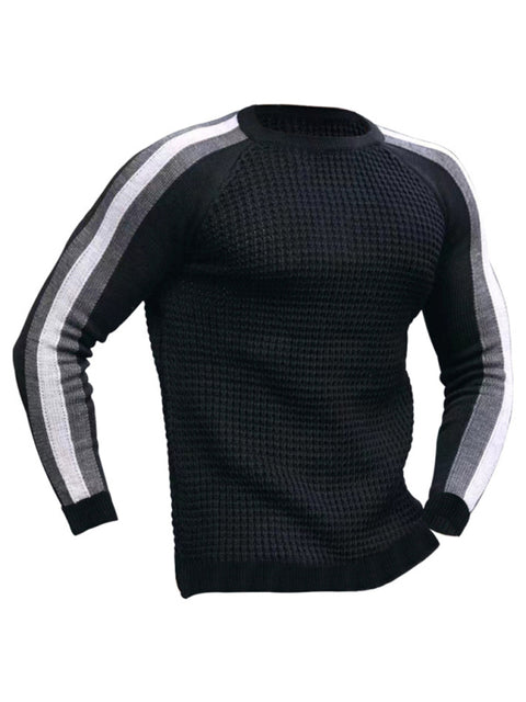 Men's Crew Neck Color Contrast Knit Sweater