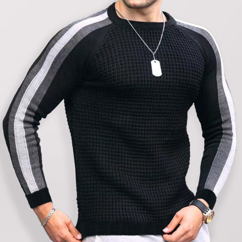 Men's Crew Neck Color Contrast Knit Sweater