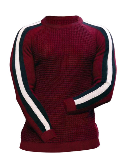 Men's Crew Neck Color Contrast Knit Sweater