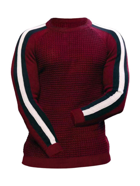Men's Crew Neck Color Contrast Knit Sweater
