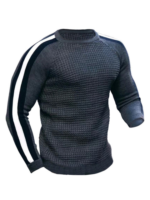 Men's Crew Neck Color Contrast Knit Sweater