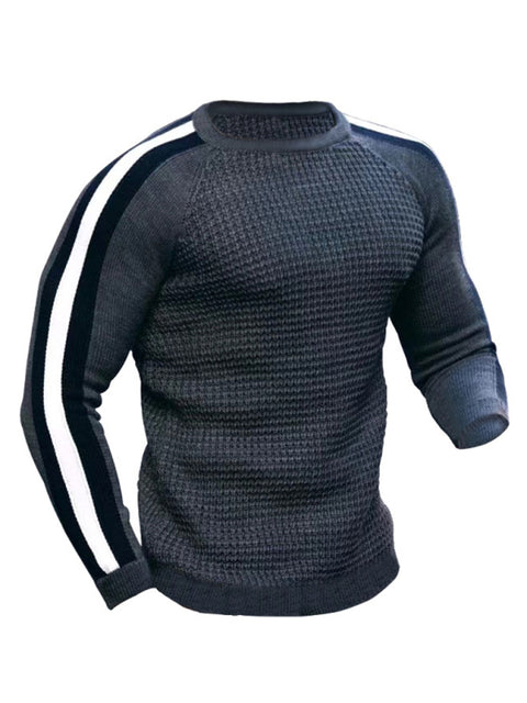 Men's Crew Neck Color Contrast Knit Sweater