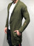 Men's Mid-Length Patch Knitted Cardigan