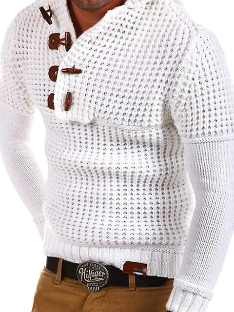 Men's Diagonal Horn Button Sweater