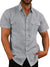 Camisa de manga corta con dos bolsillos y color liso para hombre