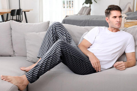 Jingtong-Men's Woven Striped Lounge Pants - Loungewear - NouveExpress