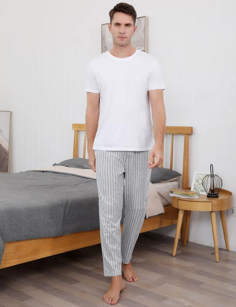 Jingtong-Men's Woven Striped Lounge Pants - Loungewear - NouveExpress