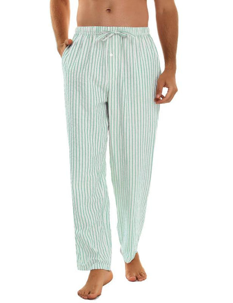 Jingtong-Men's Woven Striped Lounge Pants - Loungewear - NouveExpress