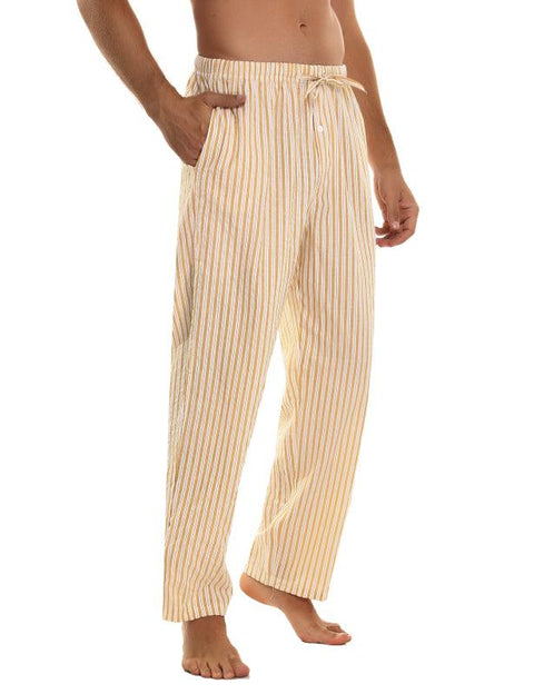 Jingtong-Men's Woven Striped Lounge Pants - Loungewear - NouveExpress