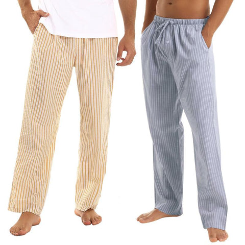 Jingtong-Men's Woven Striped Lounge Pants - Loungewear - NouveExpress