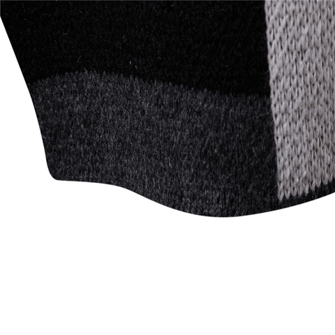 Men's Color Blocking Knitted Hooded Long Coat - Coats - NouveExpress