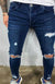 Men's Fashion Mid Waist Ripped Slim Jeans - Jeans - NouveExpress
