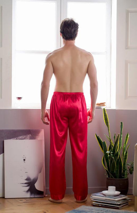 Men's pajamas ice silk pajamas large home clothes trousers -  - NouveExpress