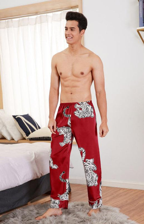 Men's Single Silk Trousers -  - NouveExpress