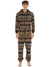 Men's Thickened Flannel Print Bodysuit | Hooded Pajamas | Loungewear - Loungewear - NouveExpress