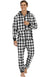 Men's Thickened Plaid Print Hooded Jumpsuit Zipper - Loungewear - NouveExpress