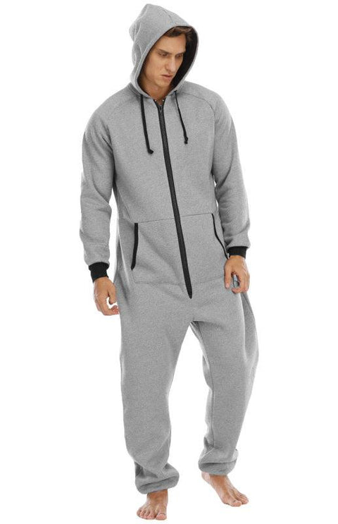Men's Thickened Sweater Fleece Jumpsuit Onesie - Loungewear - NouveExpress