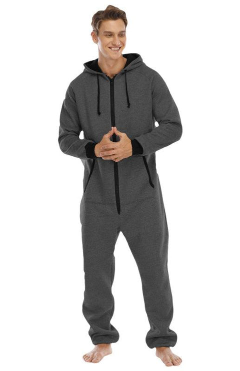 Men's Thickened Sweater Fleece Jumpsuit Onesie - Loungewear - NouveExpress