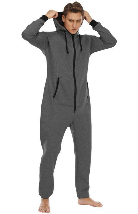 Men's Thickened Sweater Fleece Jumpsuit Onesie - Loungewear - NouveExpress