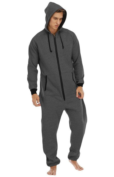 Men's Thickened Sweater Fleece Jumpsuit Onesie - Loungewear - NouveExpress