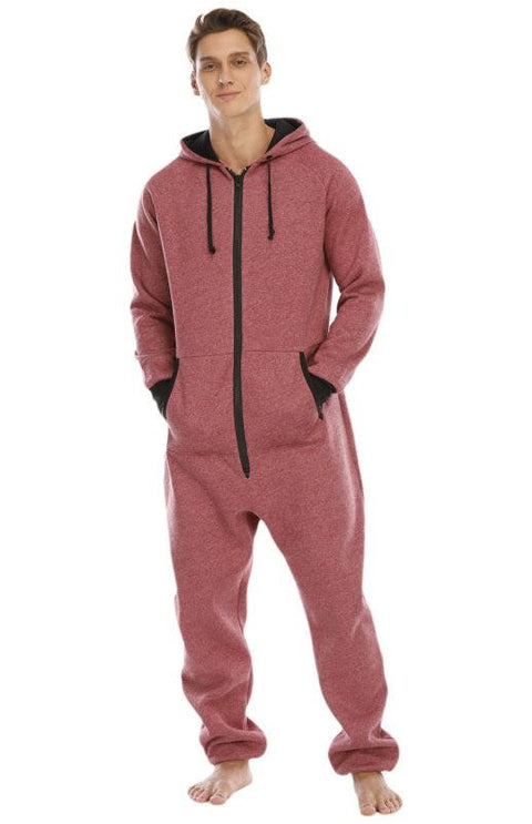 Men's Thickened Sweater Fleece Jumpsuit Onesie - Loungewear - NouveExpress