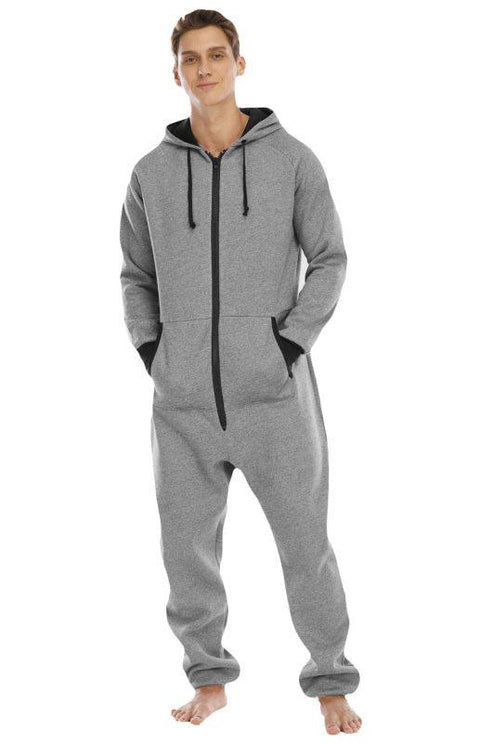 Men's Thickened Sweater Fleece Jumpsuit Onesie - Loungewear - NouveExpress