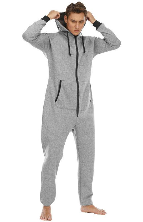 Men's Thickened Sweater Fleece Jumpsuit Onesie - Loungewear - NouveExpress