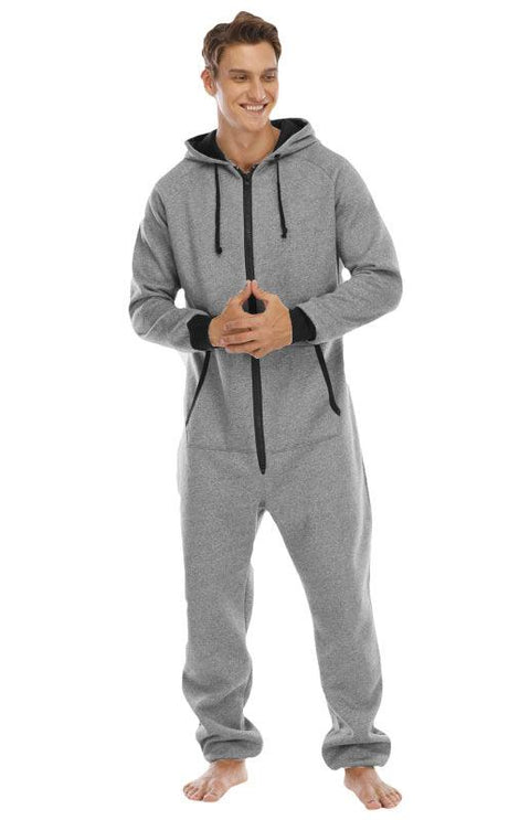Men's Thickened Sweater Fleece Jumpsuit Onesie - Loungewear - NouveExpress