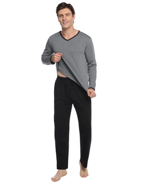 Men's V-Neck Contrast Color Suit -  - NouveExpress