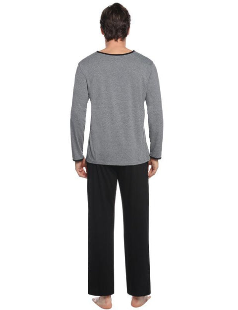 Men's V-Neck Contrast Color Suit -  - NouveExpress