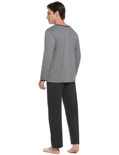 Men's V-Neck Contrast Color Suit -  - NouveExpress