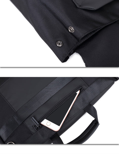 Casual Black Nylon Messenger Bag